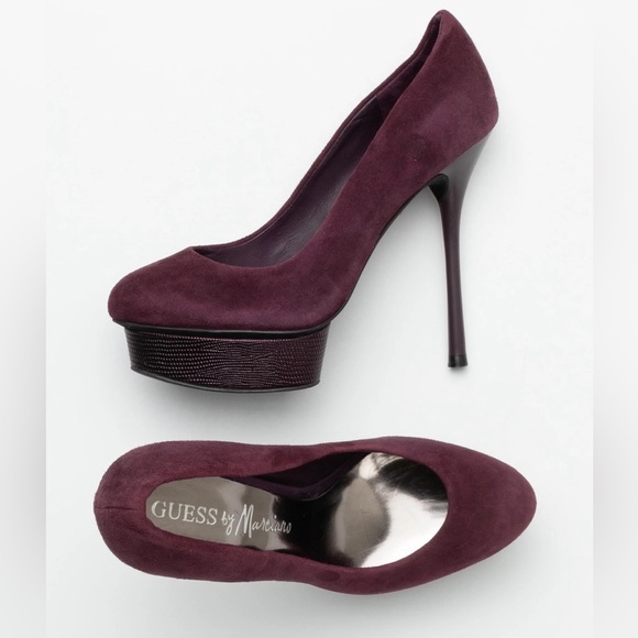 Guess by Marciano Charity Purple Platform Suede Pumps US 5 Pre-Owned - Picture 1 of 9